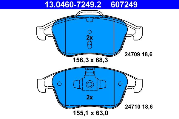 ATE 13.0460-7249.2 - Bremsbelagsatz, Scheibenbremse