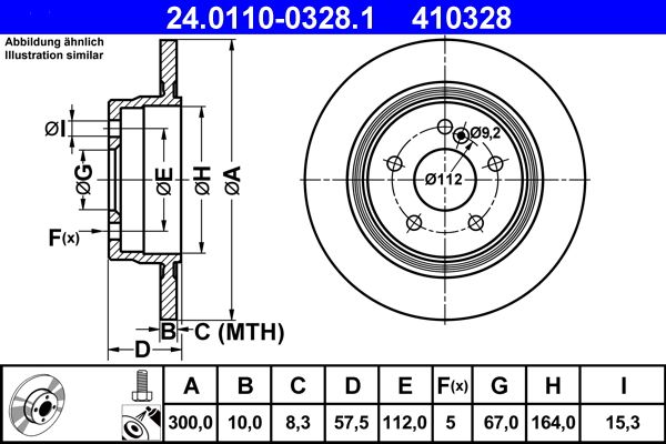 ATE 24.0110-0328.1 - Bremsscheibe