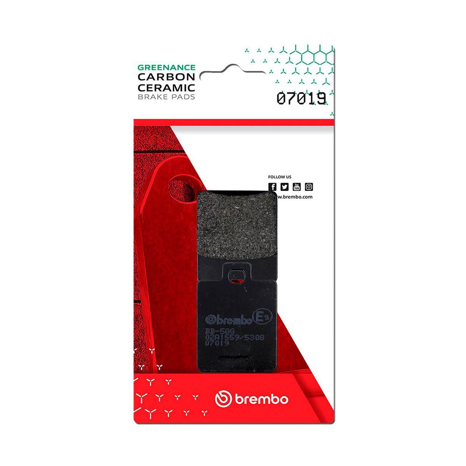 BREMBO 07019 - Bremsbelagsatz, Scheibenbremse