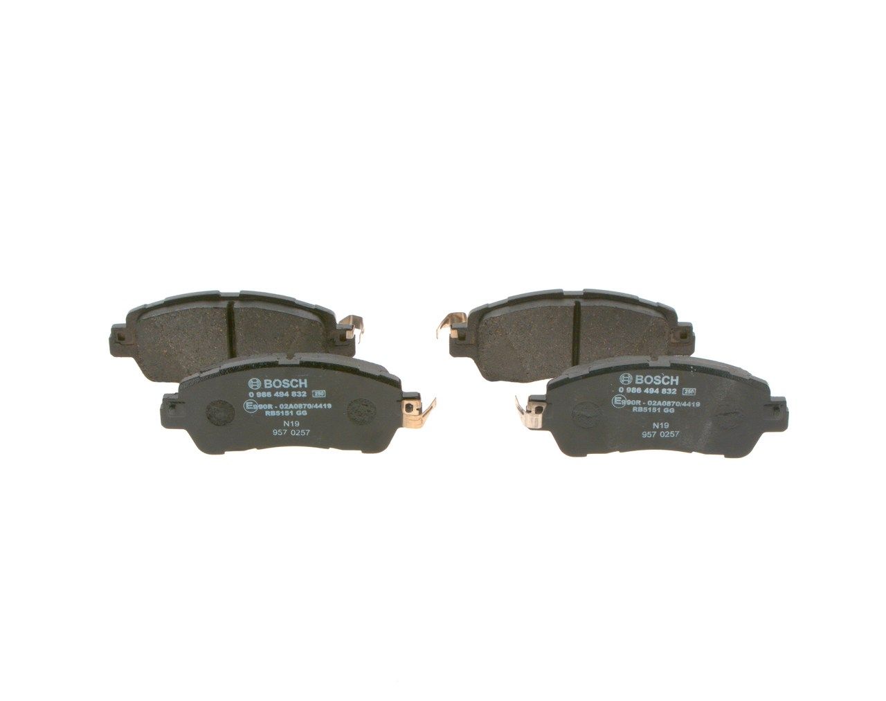 BOSCH 0 986 494 832 - Bremsbelagsatz, Scheibenbremse