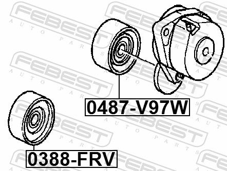 FEBEST 0388-FRV - Umlenk-/Führungsrolle, Keilrippenriemen