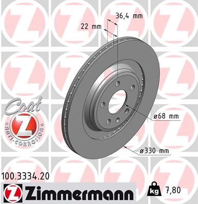 ZIMMERMANN 100.3334.20 - Bremsscheibe