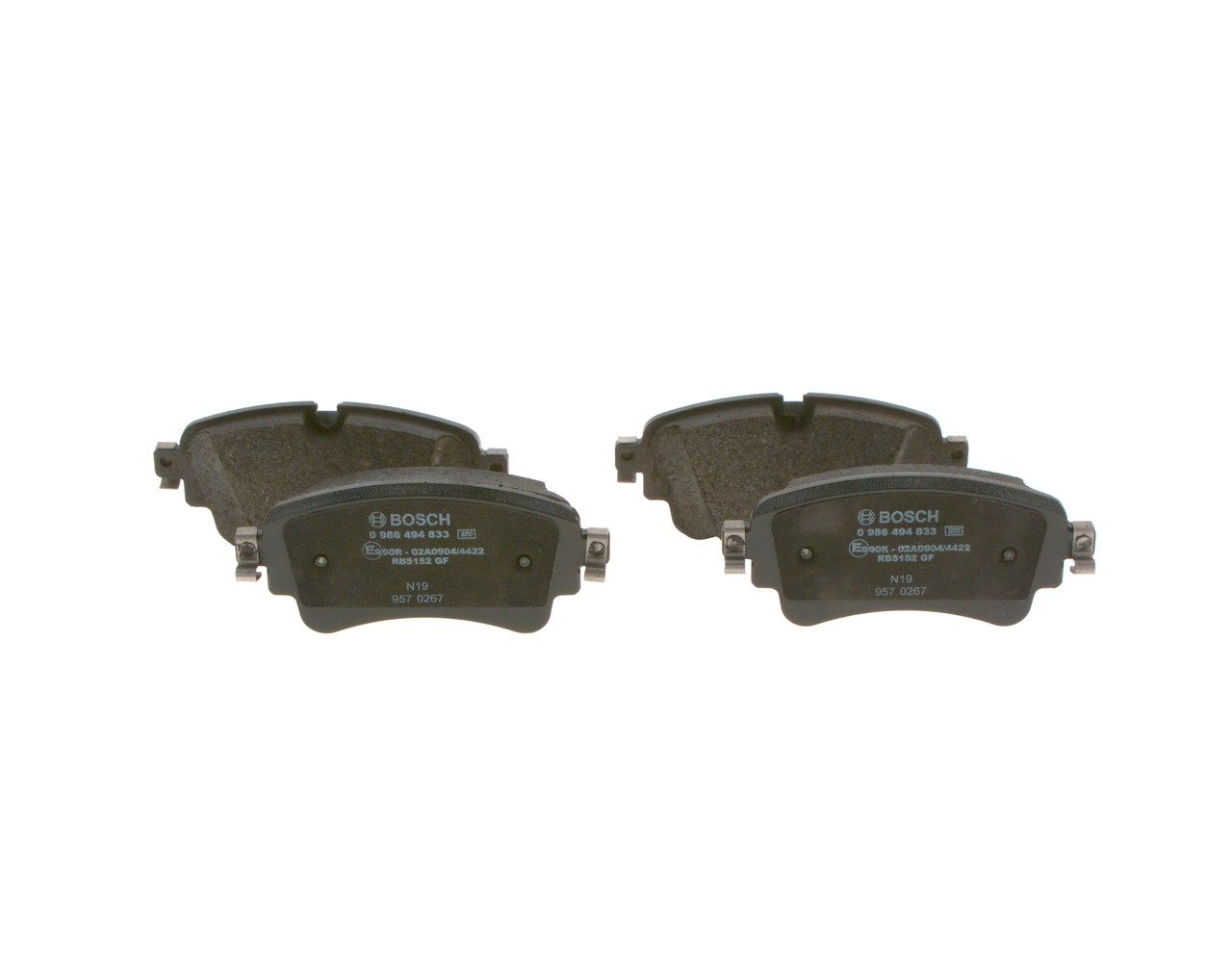 BOSCH 0 986 494 833 - Bremsbelagsatz, Scheibenbremse