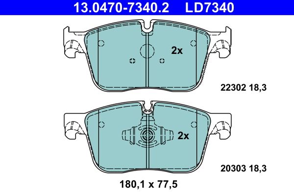 ATE 13.0470-7340.2 - Bremsbelagsatz, Scheibenbremse
