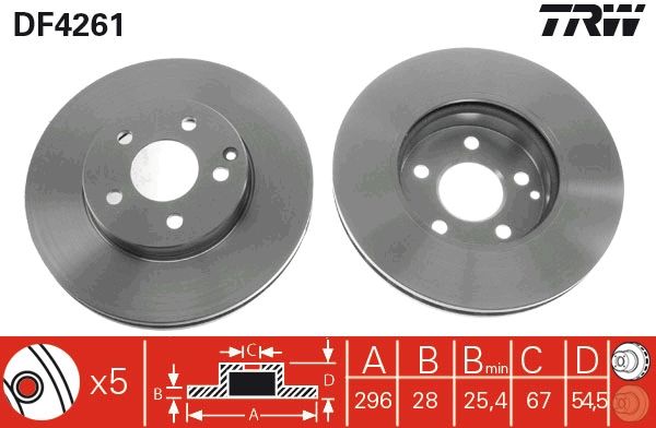 TRW DF4261 - Bremsscheibe