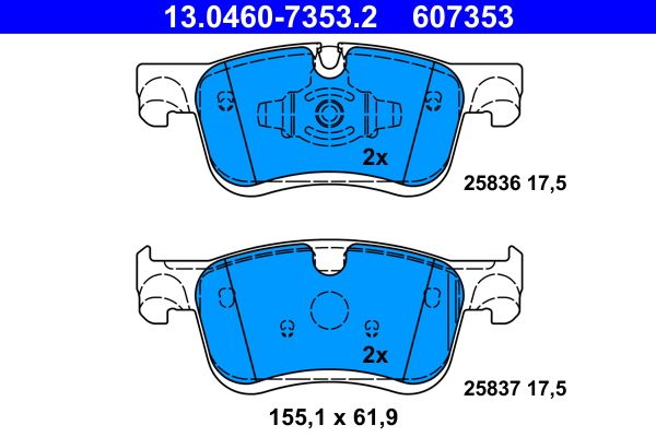 ATE 13.0460-7353.2 - Bremsbelagsatz, Scheibenbremse
