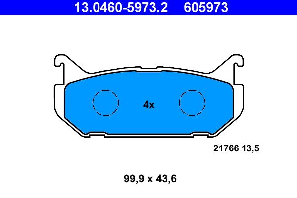 ATE 13.0460-5973.2 - Bremsbelagsatz, Scheibenbremse
