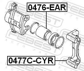 FEBEST 0477C-CYR - Bremssattelhaltersatz