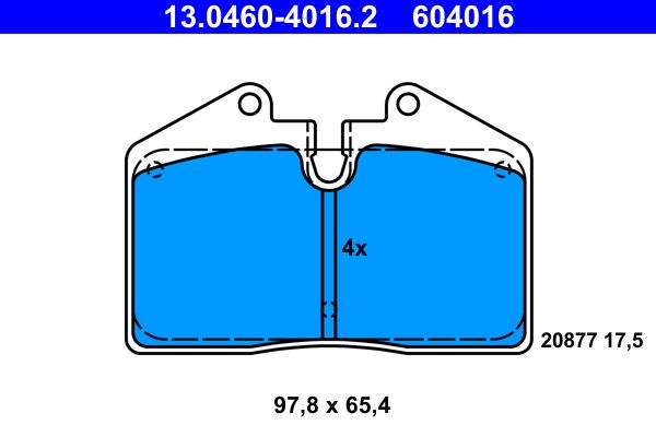 ATE 13.0460-4016.2 - Bremsbelagsatz, Scheibenbremse
