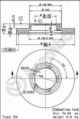 BREMBO 09.6724.10 - Bremsscheibe