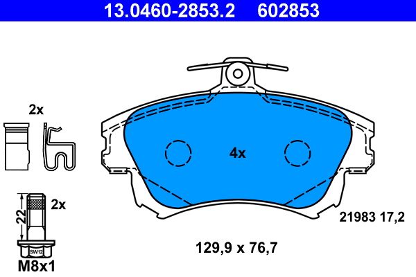 ATE 13.0460-2853.2 - Bremsbelagsatz, Scheibenbremse