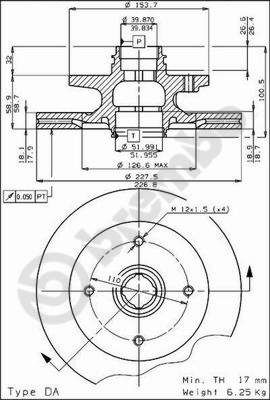 BREMBO 09.4471.10 - Bremsscheibe