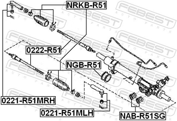 FEBEST 0221-R51MLH - Spurstangenkopf