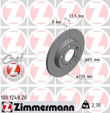 ZIMMERMANN 100.1248.20 - Bremsscheibe