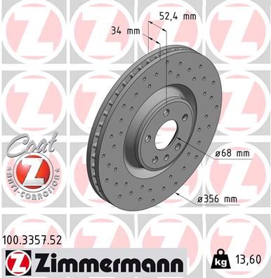 ZIMMERMANN 100.3357.52 - Bremsscheibe