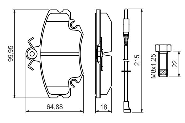 BOSCH 0 986 494 522 - Bremsbelagsatz, Scheibenbremse