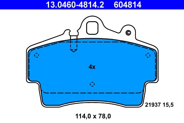 ATE 13.0460-4814.2 - Bremsbelagsatz, Scheibenbremse