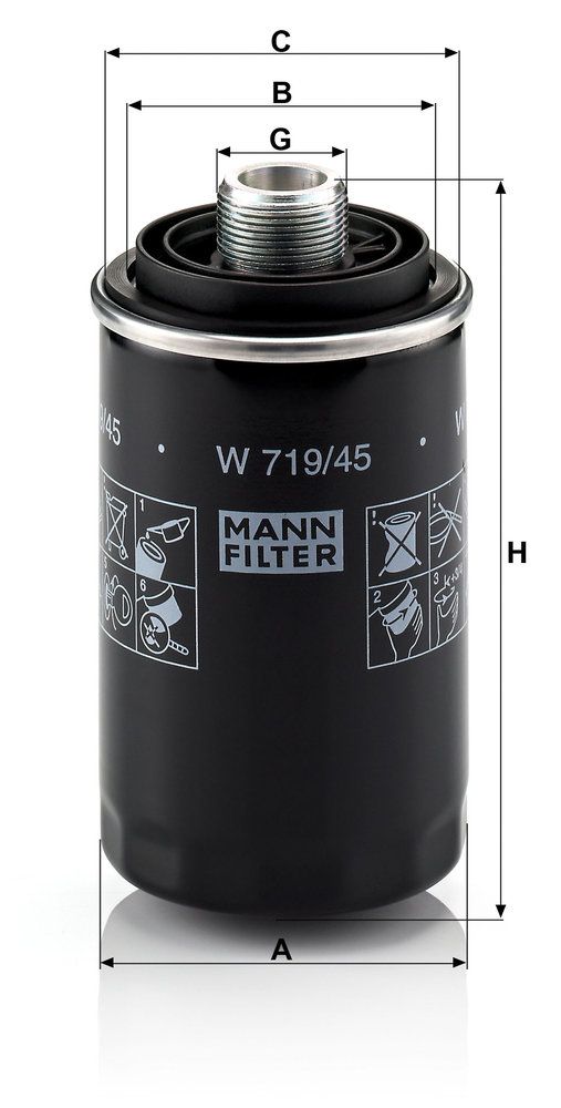 MANN-FILTER W 719/45 - Ölfilter