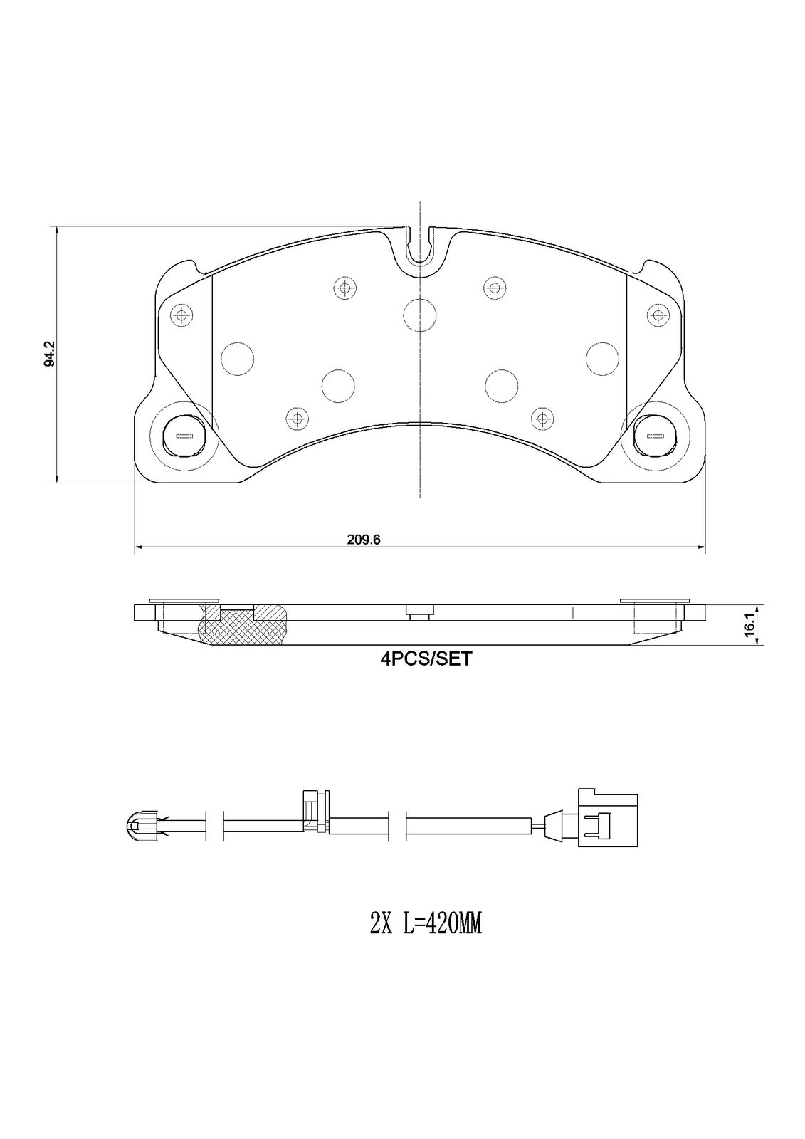 BREMBO P 65 049 - Bremsbelagsatz, Scheibenbremse