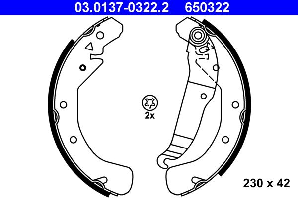 ATE 03.0137-0322.2 - Bremsbackensatz
