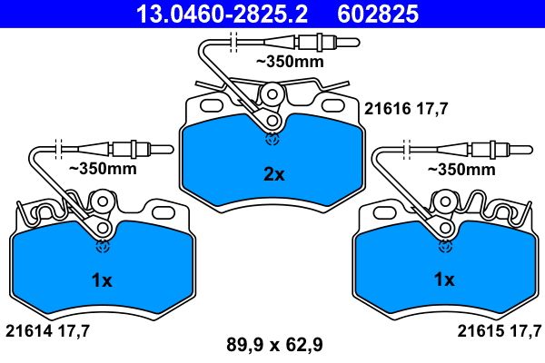 ATE 13.0460-2825.2 - Bremsbelagsatz, Scheibenbremse
