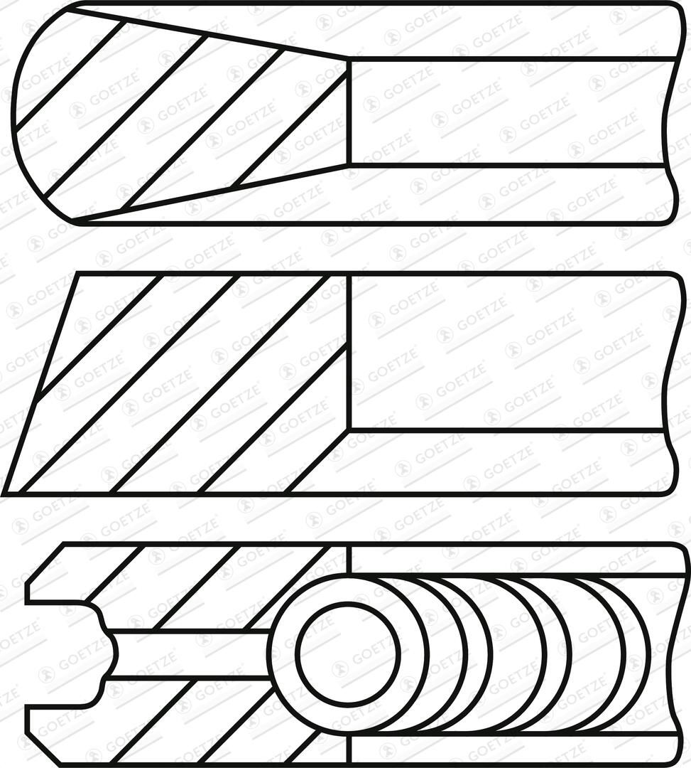 GOETZE ENGINE 08-449800-00 - Kolbenringsatz