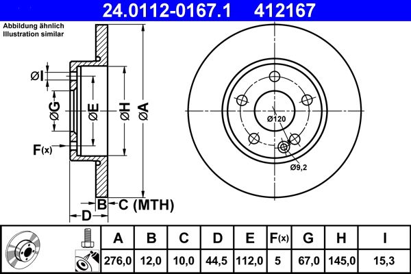 ATE 24.0112-0167.1 - Bremsscheibe