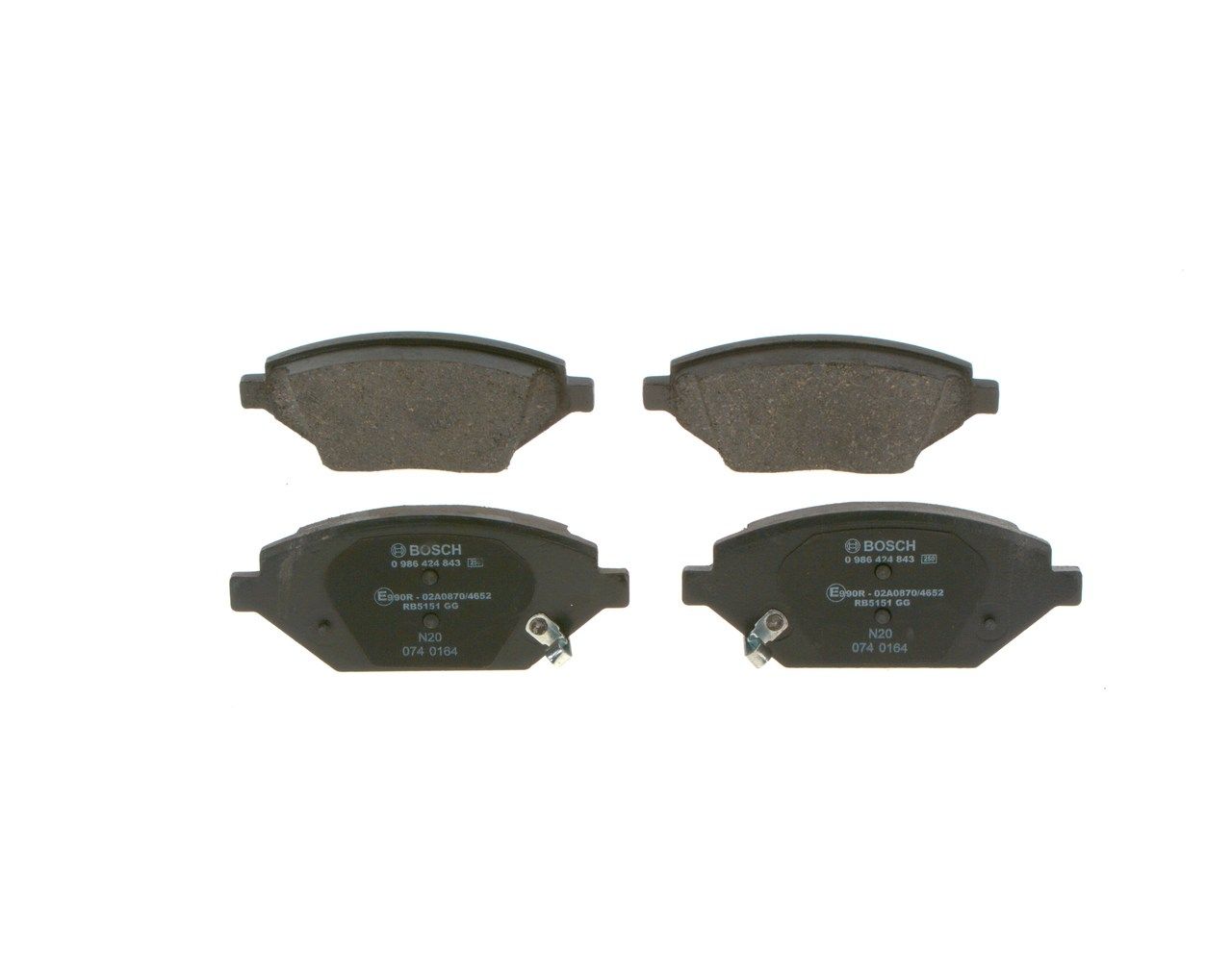 BOSCH 0 986 424 843 - Bremsbelagsatz, Scheibenbremse