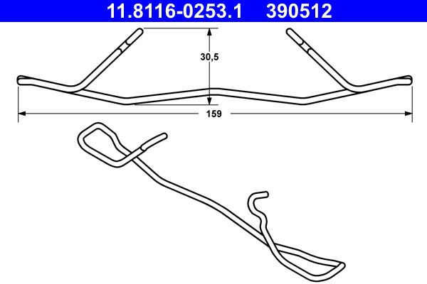 ATE 11.8116-0253.1 - Feder, Bremssattel