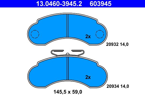 ATE 13.0460-3945.2 - Bremsbelagsatz, Scheibenbremse