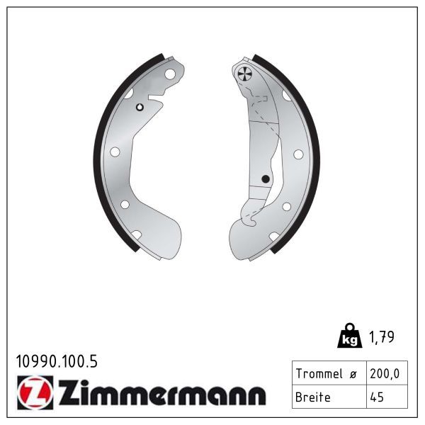ZIMMERMANN 10990.100.5 - Bremsbackensatz