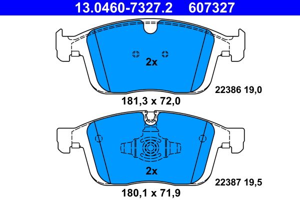 ATE 13.0460-7327.2 - Bremsbelagsatz, Scheibenbremse