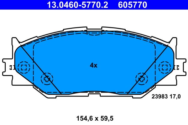 ATE 13.0460-5770.2 - Bremsbelagsatz, Scheibenbremse