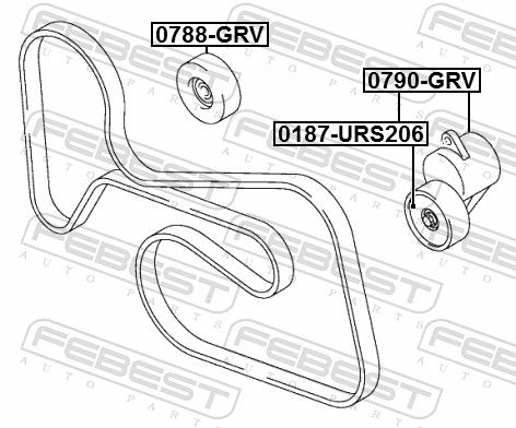FEBEST 0788-GRV - Umlenk-/Führungsrolle, Keilrippenriemen