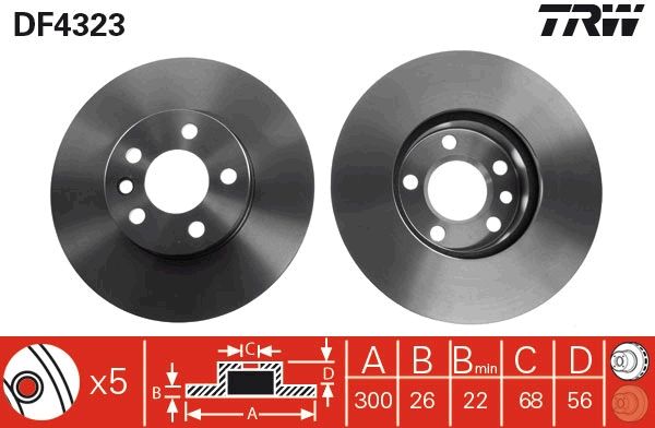 TRW DF4323 - Bremsscheibe