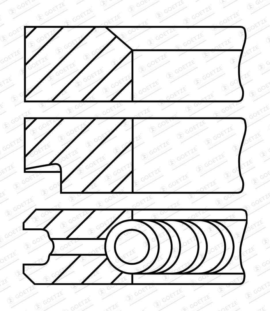 GOETZE ENGINE 08-176700-10 - Kolbenringsatz