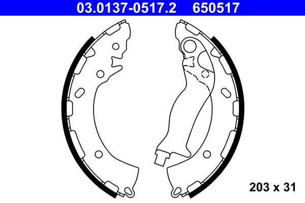 ATE 03.0137-0517.2 - Bremsbackensatz