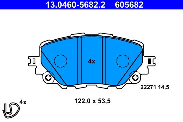 ATE 13.0460-5682.2 - Bremsbelagsatz, Scheibenbremse