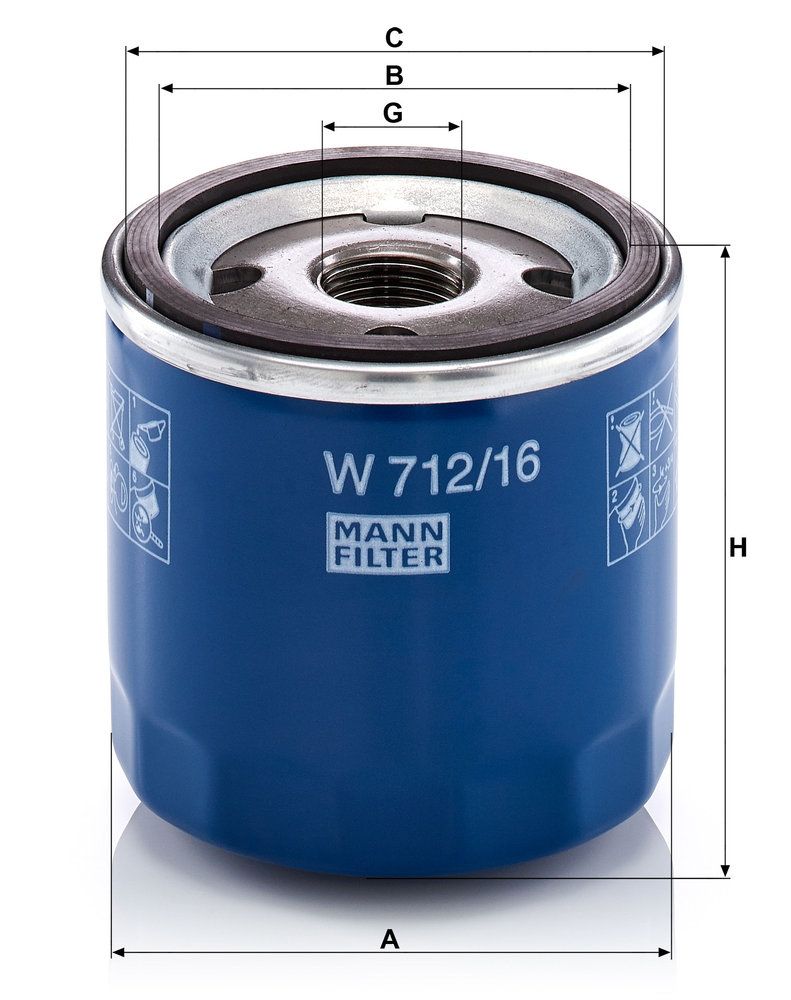 MANN-FILTER W 712/16 - Ölfilter
