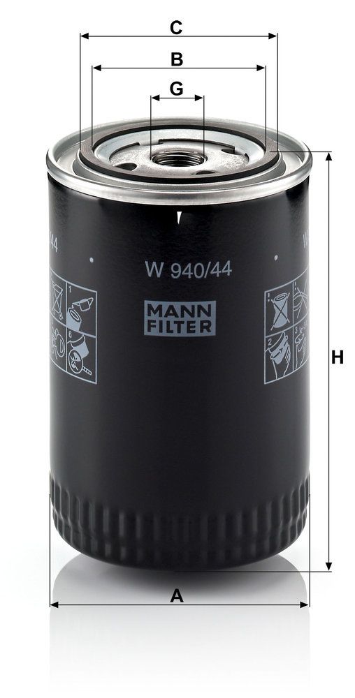 MANN-FILTER W 940/44 - Ölfilter