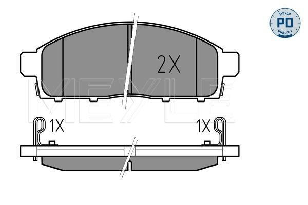MEYLE 025 245 2916/PD - Bremsbelagsatz, Scheibenbremse