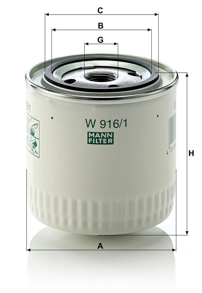 MANN-FILTER W 916/1 - Ölfilter