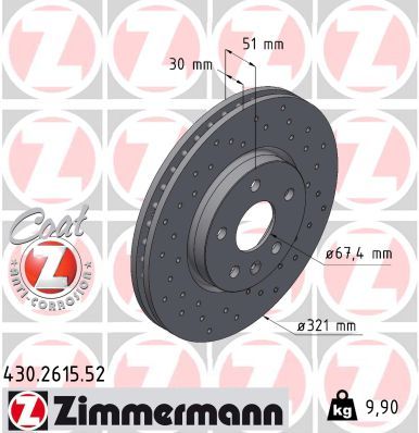 ZIMMERMANN 430.2615.52 - Bremsscheibe