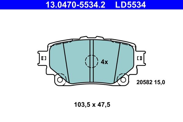 ATE 13.0470-5534.2 - Bremsbelagsatz, Scheibenbremse