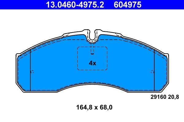 ATE 13.0460-4975.2 - Bremsbelagsatz, Scheibenbremse