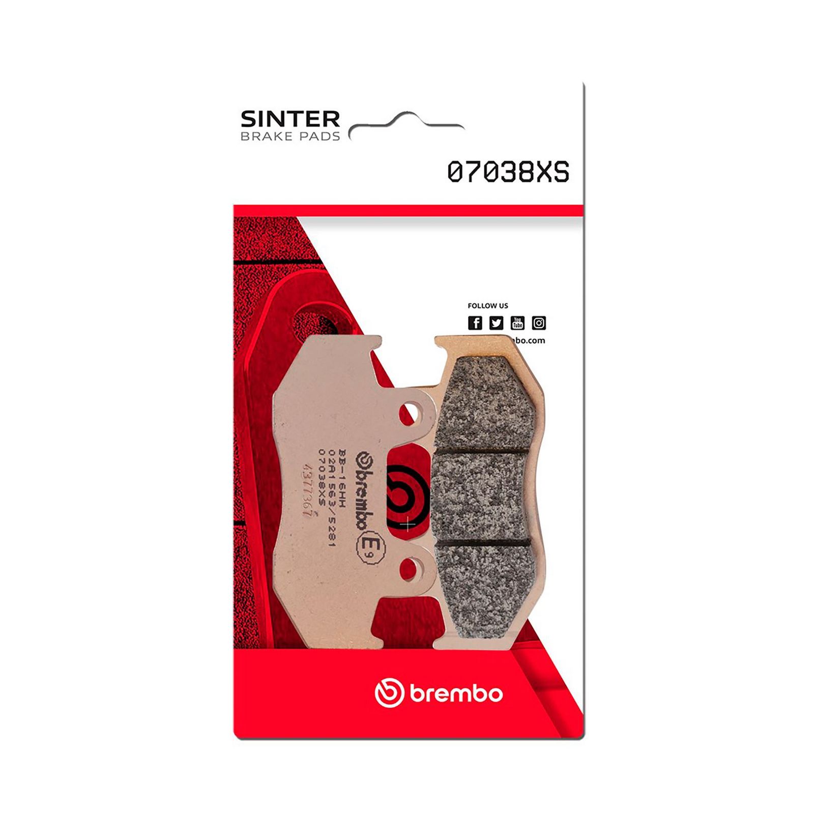 BREMBO 07038XS - Bremsbelagsatz, Scheibenbremse