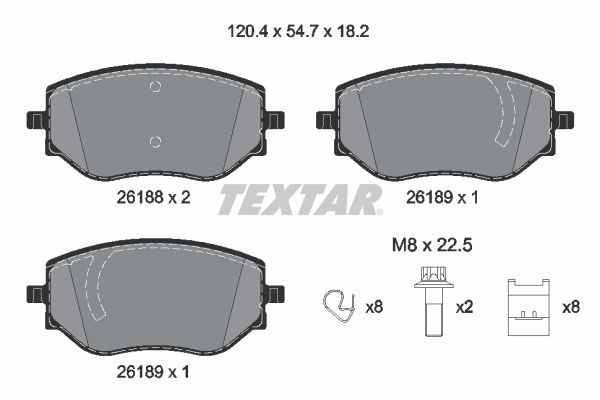 TEXTAR 2618801 - Bremsbelagsatz, Scheibenbremse