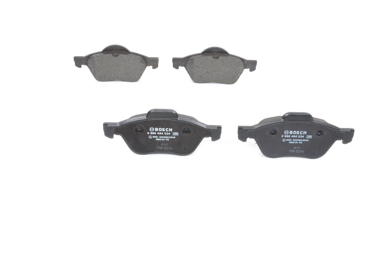 BOSCH 0 986 494 034 - Bremsbelagsatz, Scheibenbremse