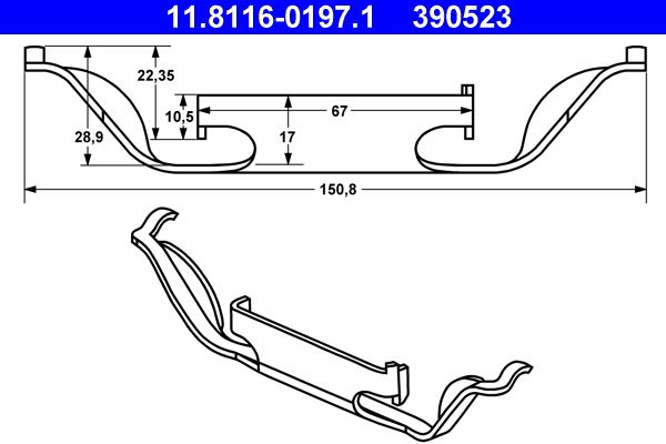 ATE 11.8116-0197.1 - Feder, Bremssattel