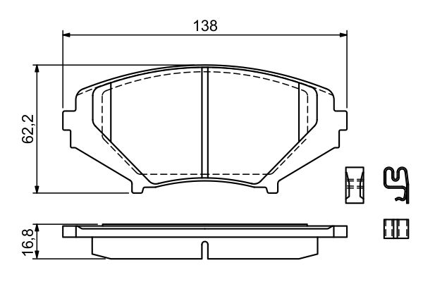 BOSCH 0 986 494 220 - Bremsbelagsatz, Scheibenbremse